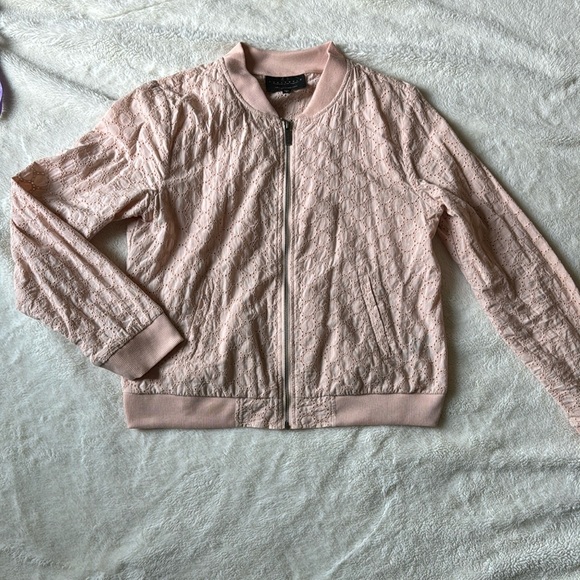 Sanctuary summer weight eyelet zip up jacket size Large - Picture 2 of 9